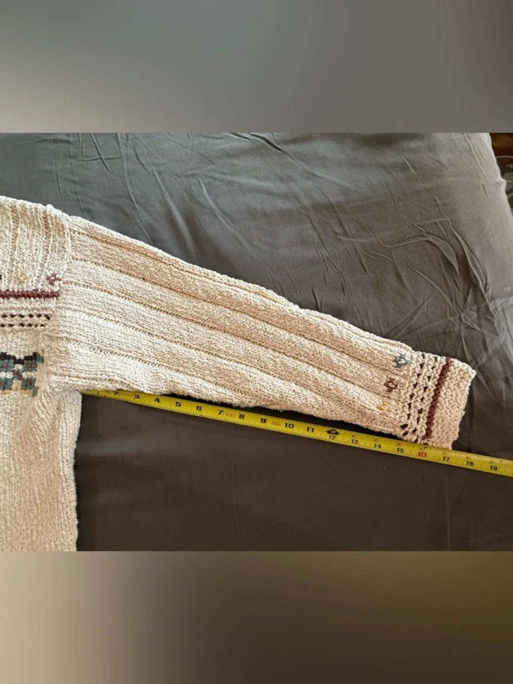 Woolrich Cream Knit Cardigan with Floral Embroidery - Picture 7 of 9